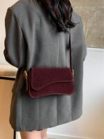 1pc Women Solid Color Matte PU Leather Dual Adjustable Strap Satchel Shoulder Bag - Image 9
