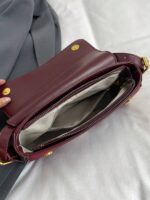 1pc Women Solid Color Matte PU Leather Dual Adjustable Strap Satchel Shoulder Bag - Image 2