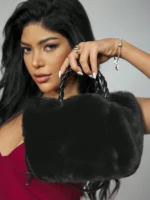 CUCCOO SZL New 2025 Women's Fashion Shoulder Bag, Small Niche Design Crossbody Bag, Casual & Versatile Minimalist Stylish Handbag With Soft Fuzzy Material, Solid Color Design, Snap Closure, Comfortable Long Strap, Roomy Space, Bucket/Cloud-Shaped Design For Autumn/Winter - Image 4