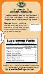Herbal Cup Ayurveda Turmeric Tea, Organic Cinnamon Moringa, No Caffeine Herbal Supplement - Image 3