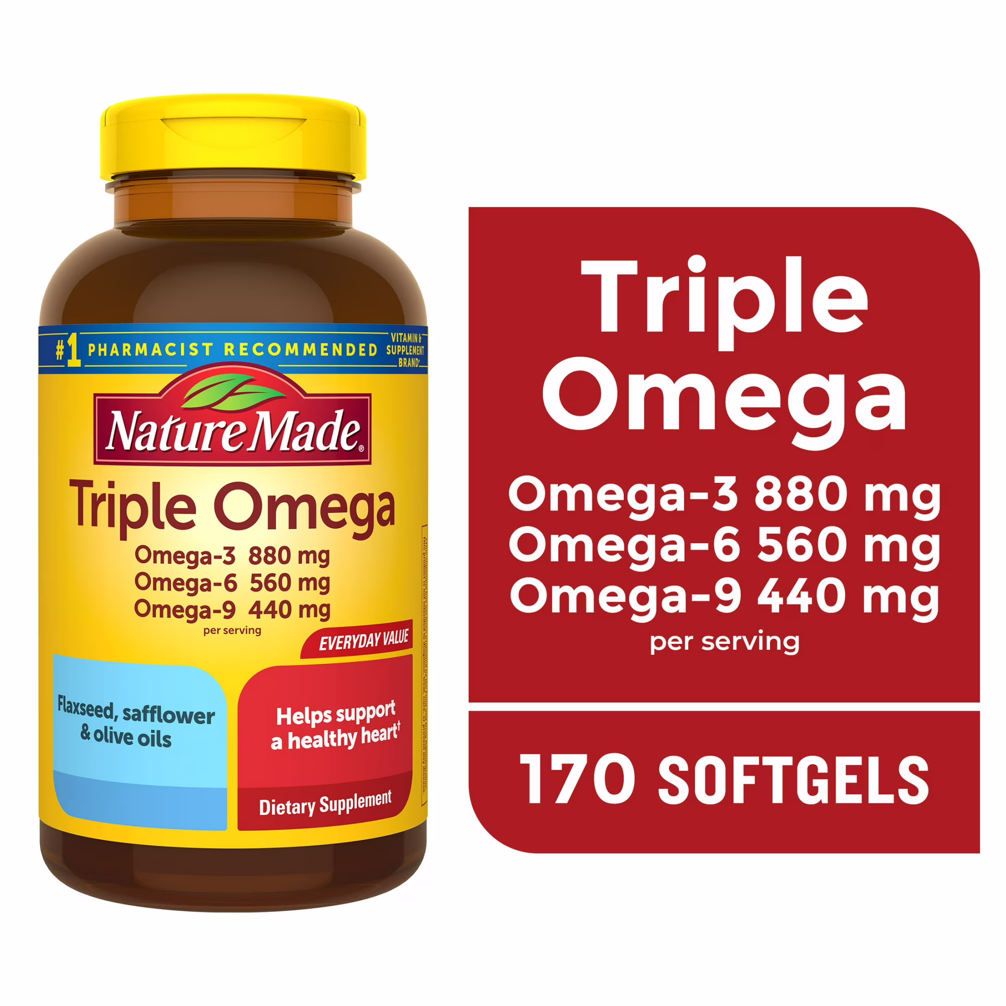 Nature-Made-Triple-Omega-369-Softgels-Dietary-Supplement-170-Count_95429494-ab1a-48e3-957e-021fcb6e7f7e.2350c05c8c21bf681d18c29deffc9330 Nature Made Triple Omega 3-6-9 Softgels, 170 Count - Image 1