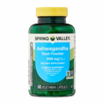 Spring Valley Ashwagandha Root Powder 500 mg Vegetarian Capsules, 60 Count