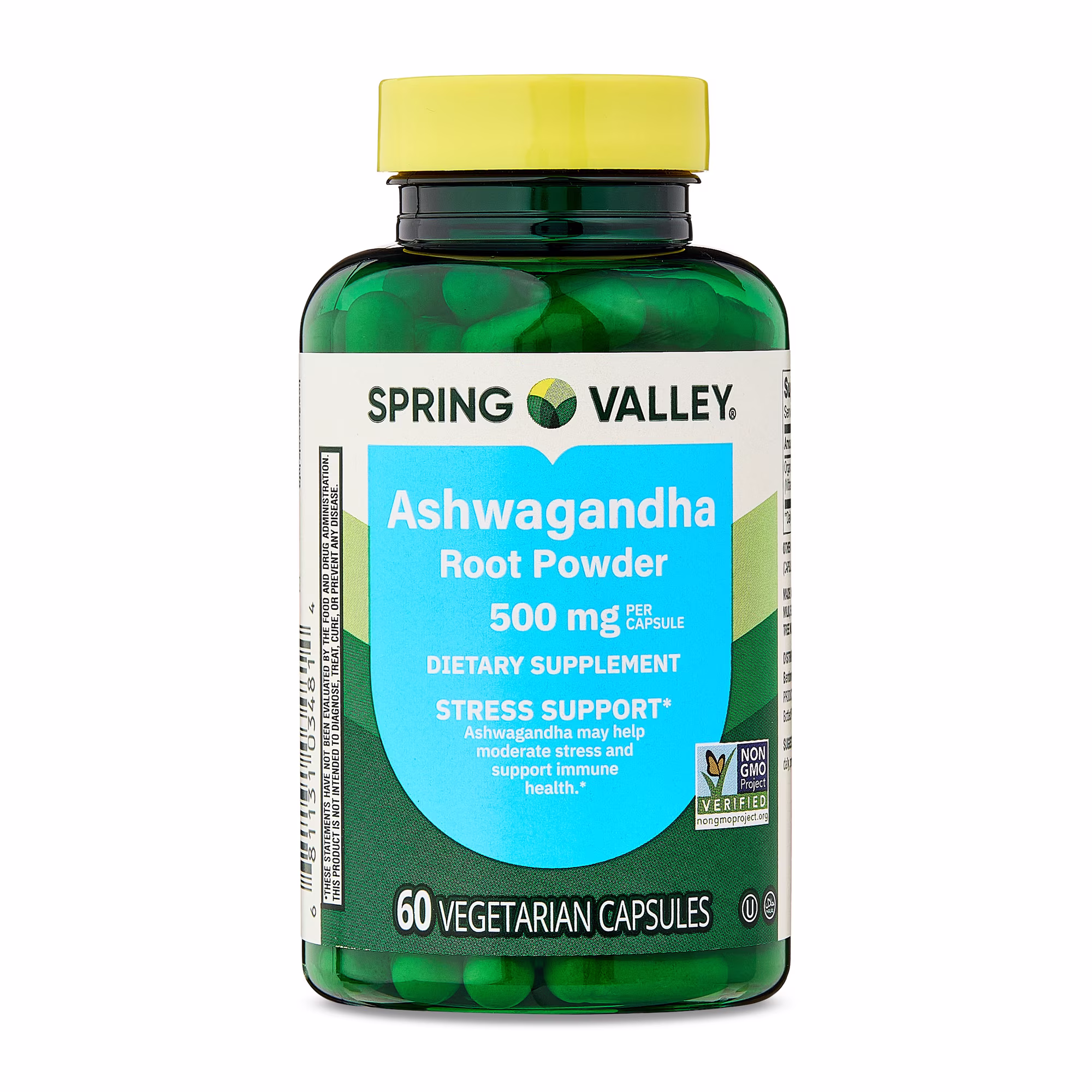 Spring-Valley-Ashwagandha-Root-Powder-General-Wellness-Dietary-Supplement-Vegetarian-Capsules-500-mg-60-Count_7ce0c22b-24ac-450e-aeb6-e27a8e40321b.4ca77bf23786622954f20062163c78f4 Spring Valley Ashwagandha Root Powder 500 mg Vegetarian Capsules, 60 Count - Image 1